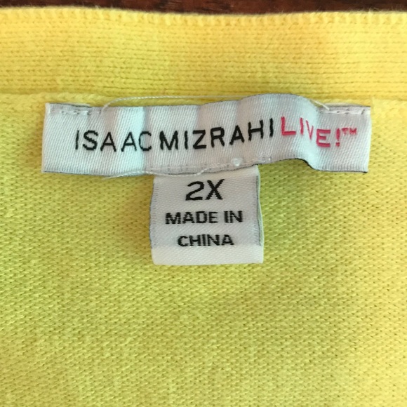 Isaac Mizrahi Live Yellow Paisley Button Up Top Size 2X - Picture 3 of 8